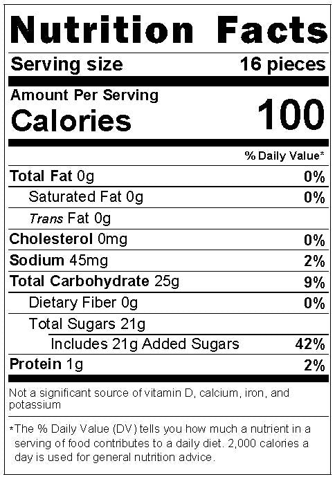 Astroid Puffs Nutritional Facts
