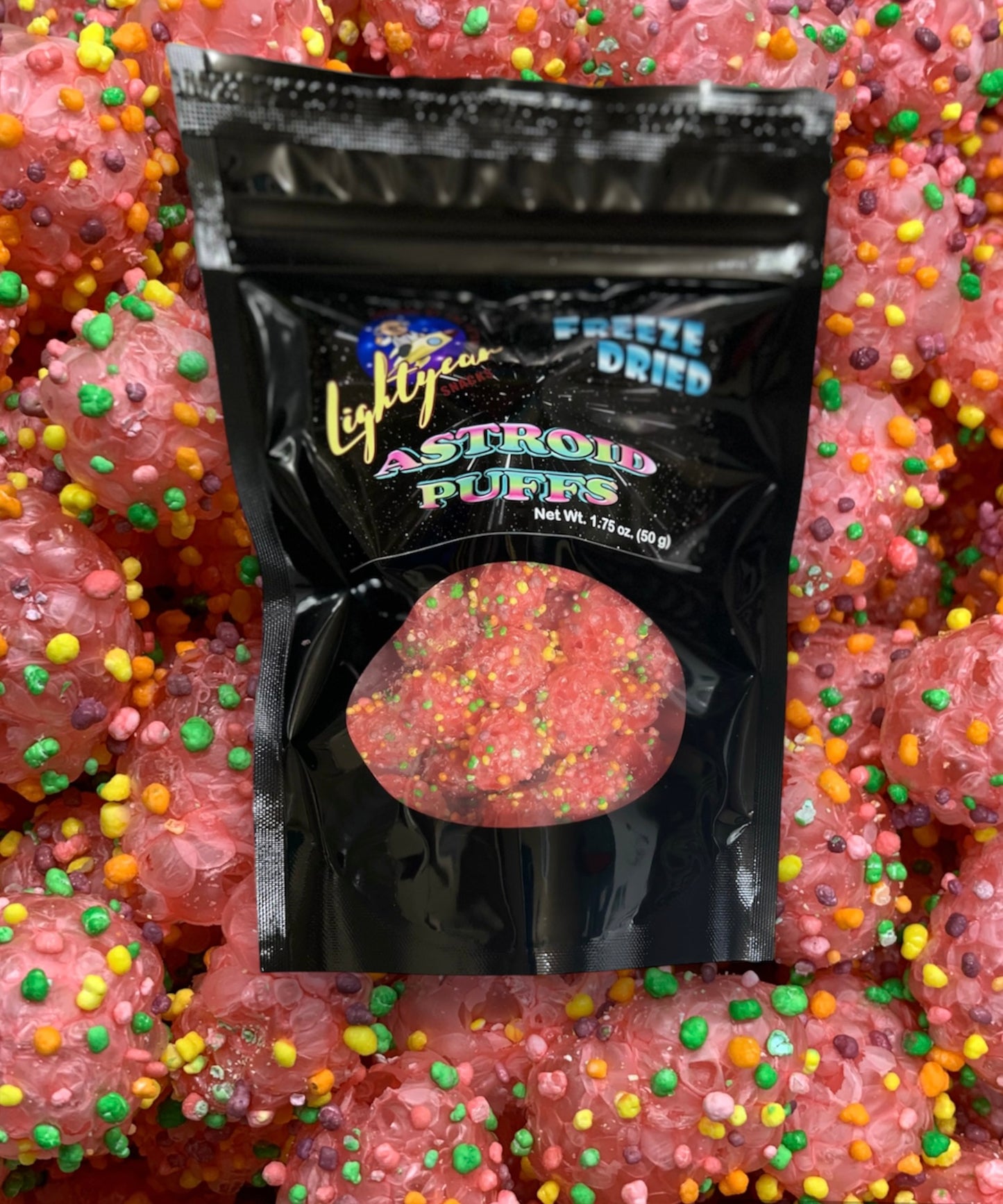 Astroid Puffs (Freeze Dried Gummy Clusters coated with candy)